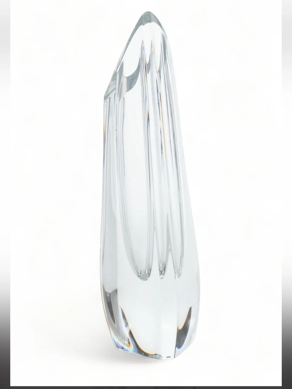 Mikasa Clear Crystal Vase with Vertical Cut Design